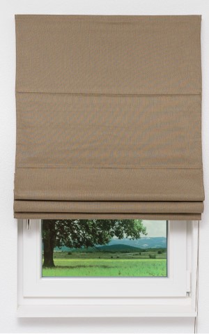 Raffrollo in Braun - zarte Fensterdekoration in warmen Brauntönen